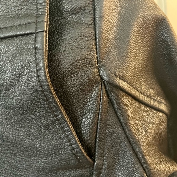 Women’s Black Leather Moda Show Biker Jacket Small - Picture 7 of 9